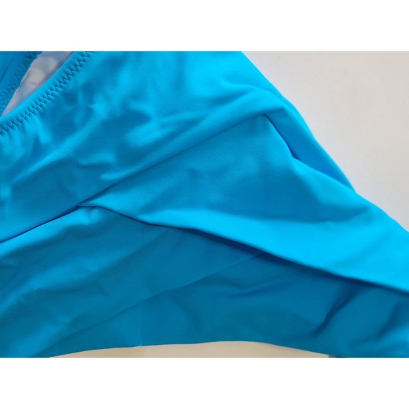 PINK Victoria's Secret High Waist Crossover Bikini Bottom Swimsuit  Blue - Picture 2 of 10